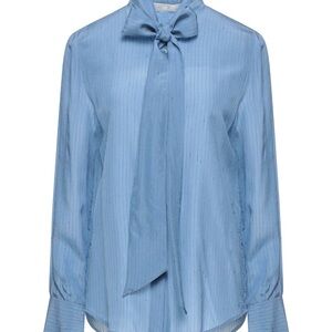 Tela Blue Button Down Shirt with Bow